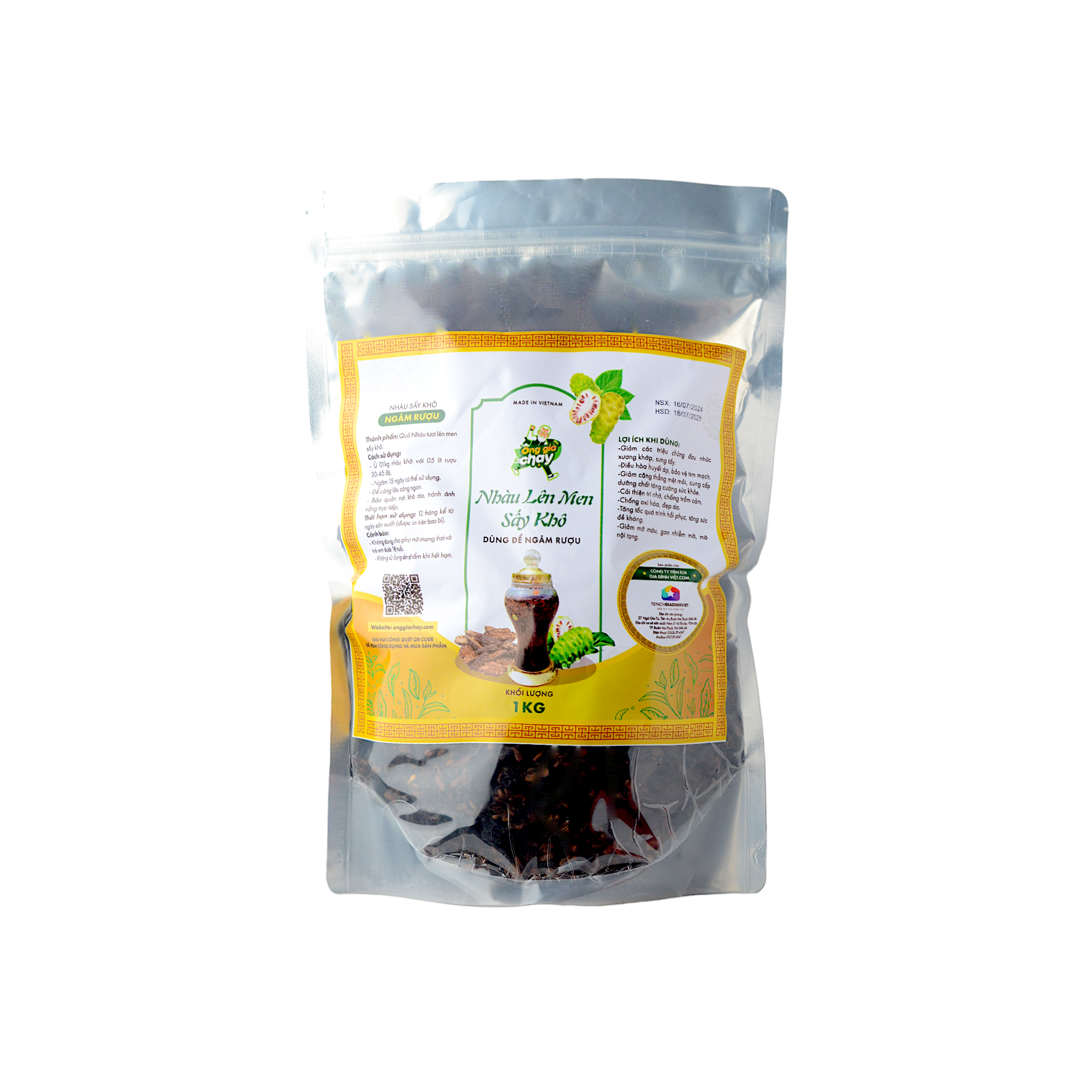 Nhàu Lên Men Sấy Khô + Ngâm rượu 1Kg